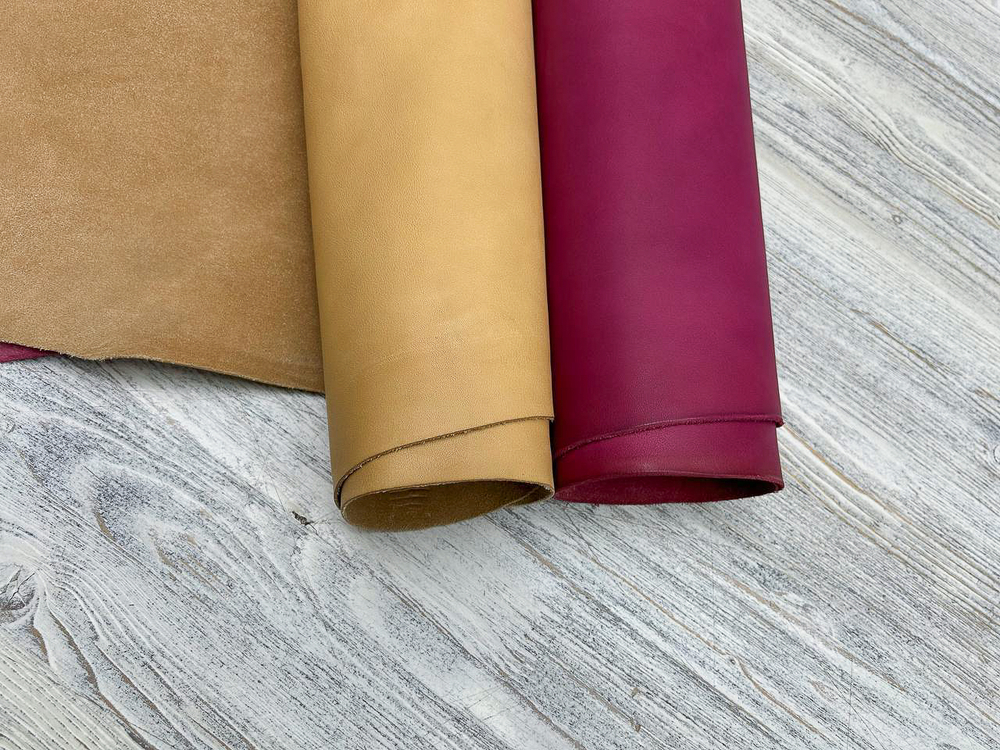 Лот Cusna Fuxia+Natura (1,3-1,5 мм), натуральная кожа