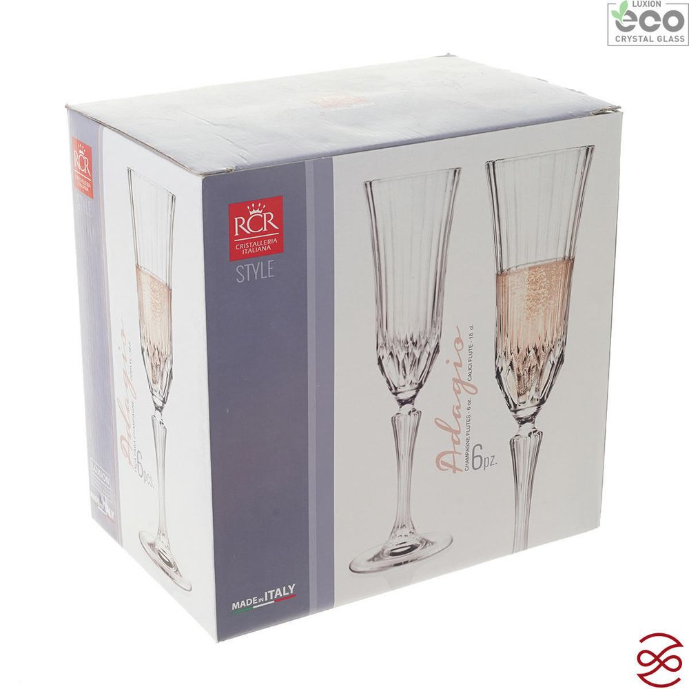 Набор фужеров для шампанского RCR Adagio 180 мл (6 шт)