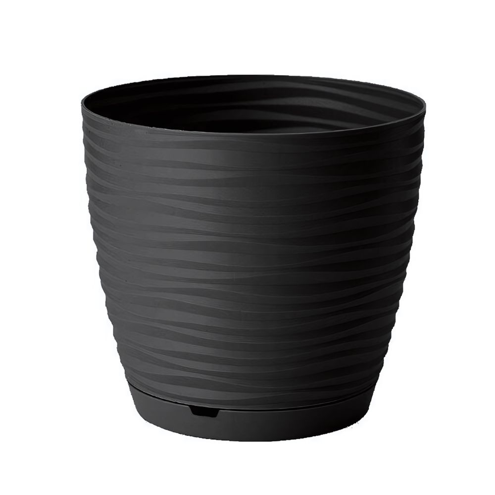 Горшок для цветов Saffron 2,6 л с поддоном (черный)