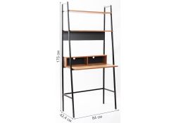 Письменный стол Минден с надстройкой 84х42,4х175 дуб вотан / антрацит черный