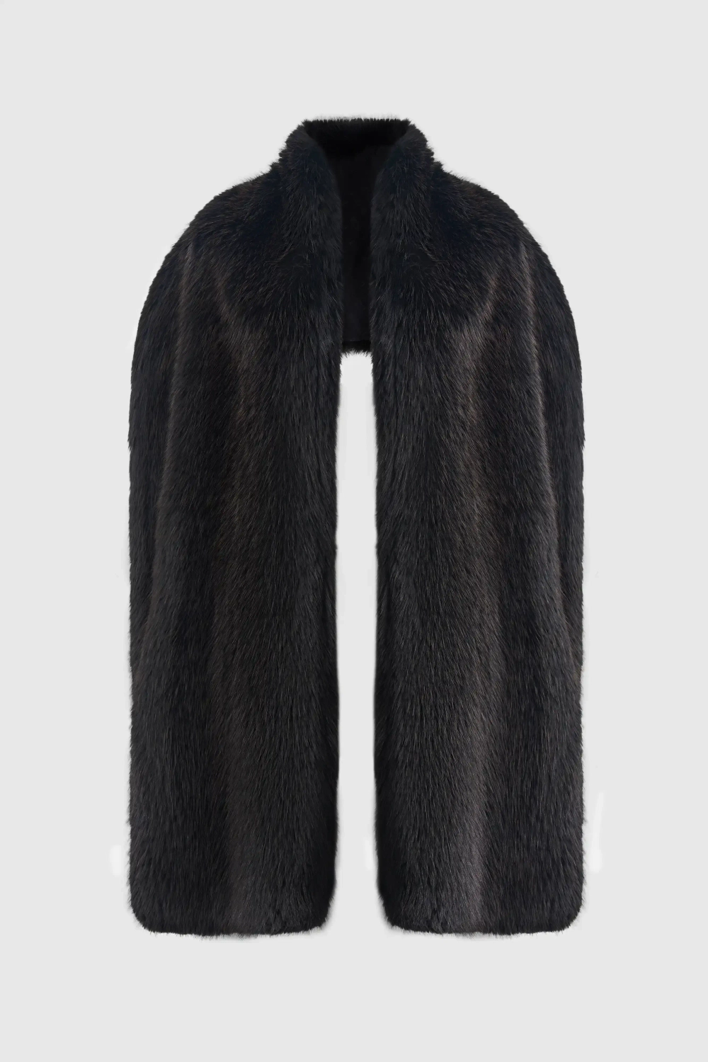 Шарф из экомеха темно-коричневый