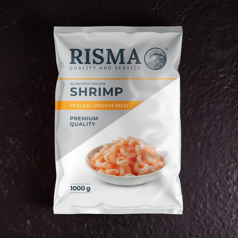 Креветки коктельные Ваннамей, очищенные, варено-мороженые, Risma, 1кг