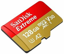 Карта флэш-памяти, MicroSD, 128 Гб, SanDisk Extreme, A2 UHS-I U3