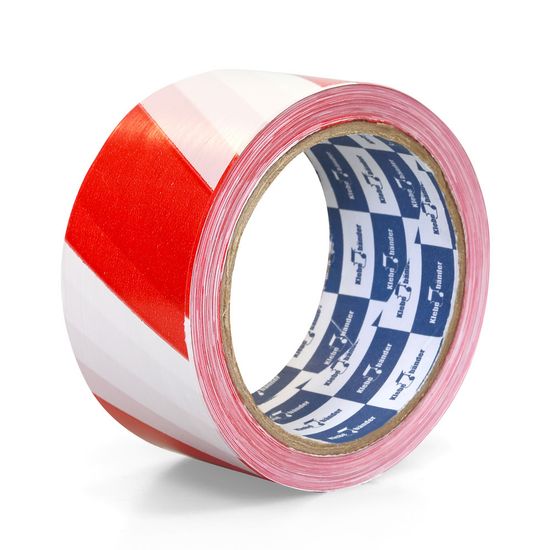 Лента Klebebander сигнальная, красно-белая, 50ммх200 м