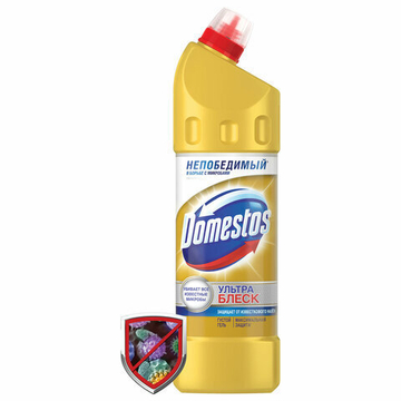 Средство для уборки туалета 1 л, DOMESTOS (Доместос) «Ультра Блеск», гель.