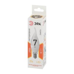 Лампочка светодиодная ЭРА STD LED BXS-7W-827-E14 E14 / Е14 7Вт свеча на ветру теплый белый свет