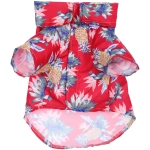 Рубашка для собак и кошек малых и средних пород «СТИЛЬНЫЙ БРО», цвет красный, принт ананасы с цветами, размер L