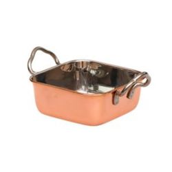 Сковорода для подачи 11,5*11,5 см h4 см 460 мл квадратная Copper нерж. 2 ручки цвет медь P.L.
