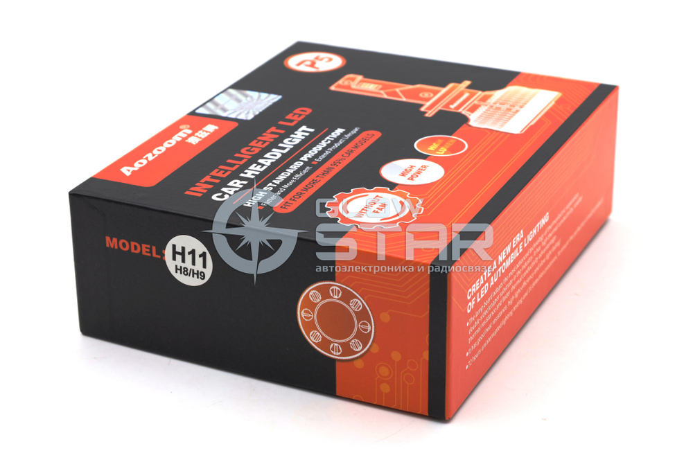 Светодиодные лампы Aozoom P5 H11/H8/H9/H16 12V, 35W, 6000K, чип Korea WT35 (комплект, 2шт)