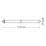 Лампа Gauss LED Elementary T8 20W 1600lm G13 1200mm 6500K стекло поворотное  93039-R