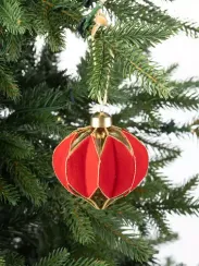 Винтажная стеклянная луковица Ришелье 8 см., 1 шт., Karlsbach (13236)