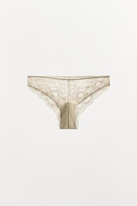 ZARA КРУЖЕВНЫЕ ТРУСЫ, ЭКРЮ