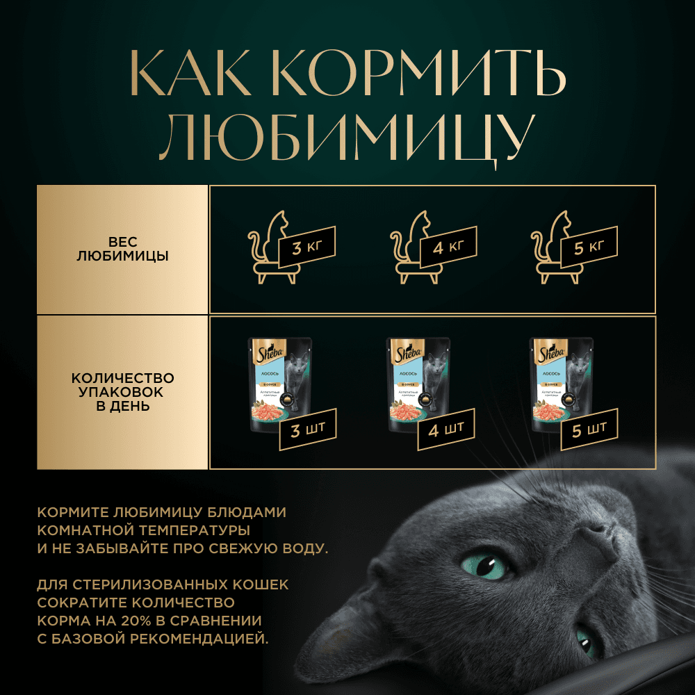 Ломтики в соусе лосось, 75г влажный корм для кошек Sheba