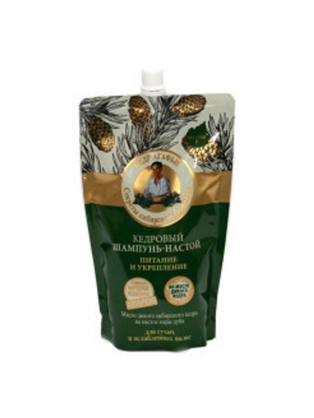 Шампунь-настой для волос РЕЦЕПТЫ БАБУШКИ АГАФЬИ Питание и укрепление кедровый 500 мл Дой-пак