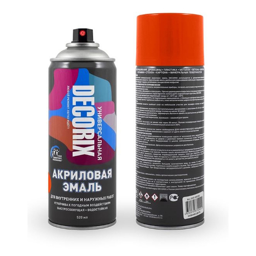 Эмаль аэроз. DECORIX акрил. оранжевая 520мл   0101-03 DX * АКЦИЯ