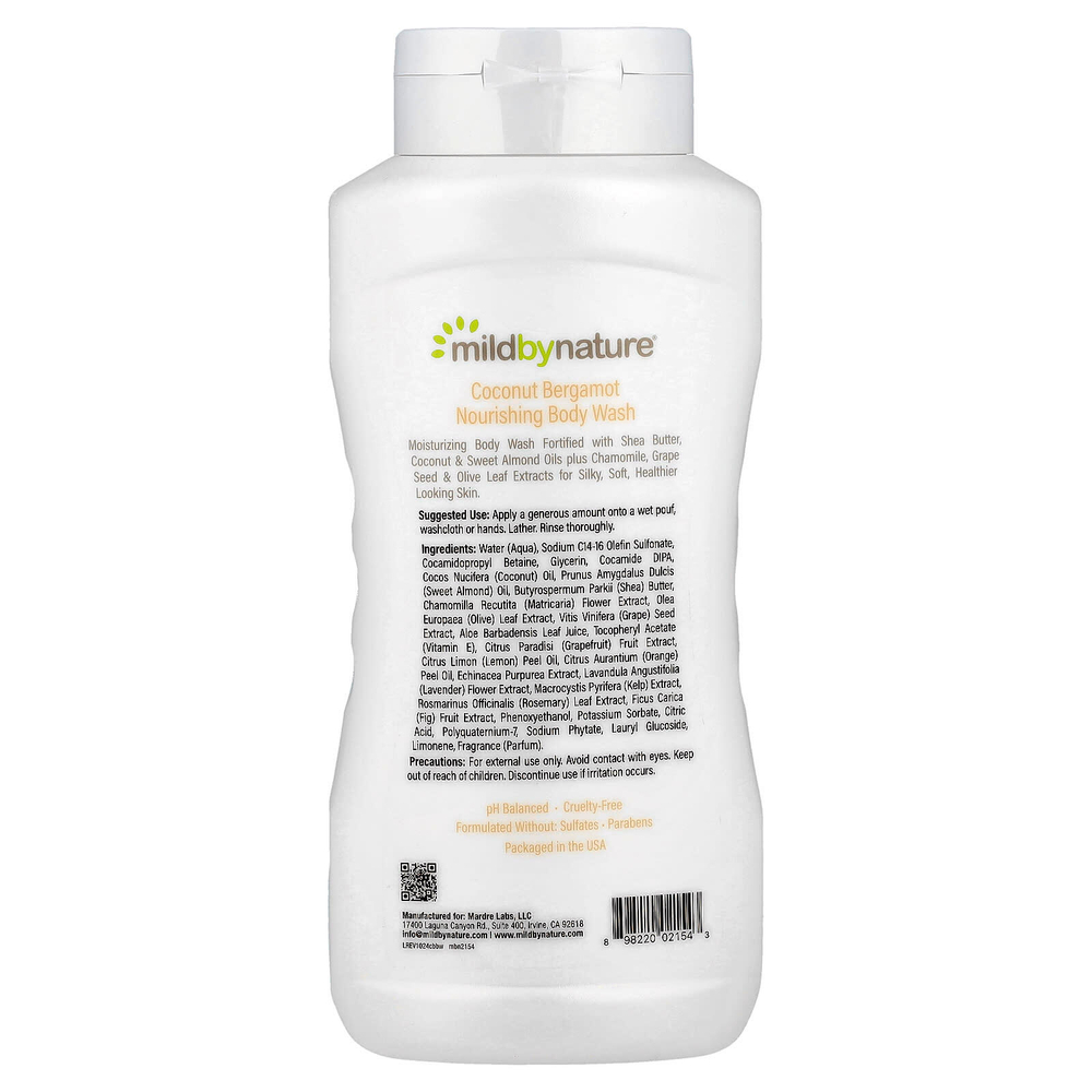 Mild By Nature, питательный гель для душа, кокос и бергамот, 473 мл (16 жидк. унций)
