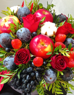 Фруктовый букет в шляпной коробке