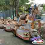 Безрельсовый детский поезд «Топ-топ», 3 платформы, 7 мест, для парка