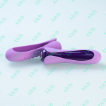 Сиреневый вибратор с двумя сменными насадками Io Key