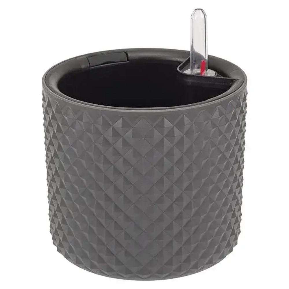 Кашпо ФАСЕТ D150мм с вставкой и с автополивом Графитовый (комплект 12 шт)