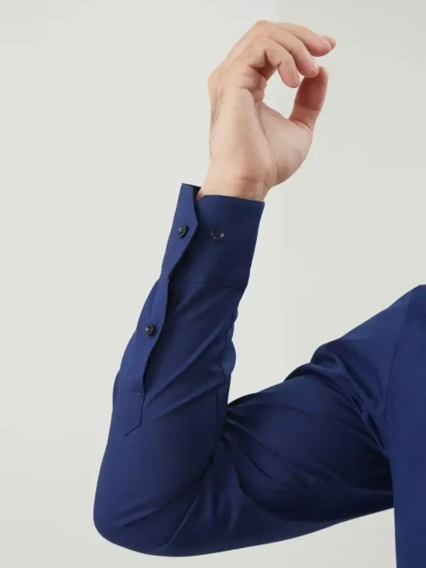 Рубашка приталенная SLIM FIT с длинным рукавом, темно-синяя