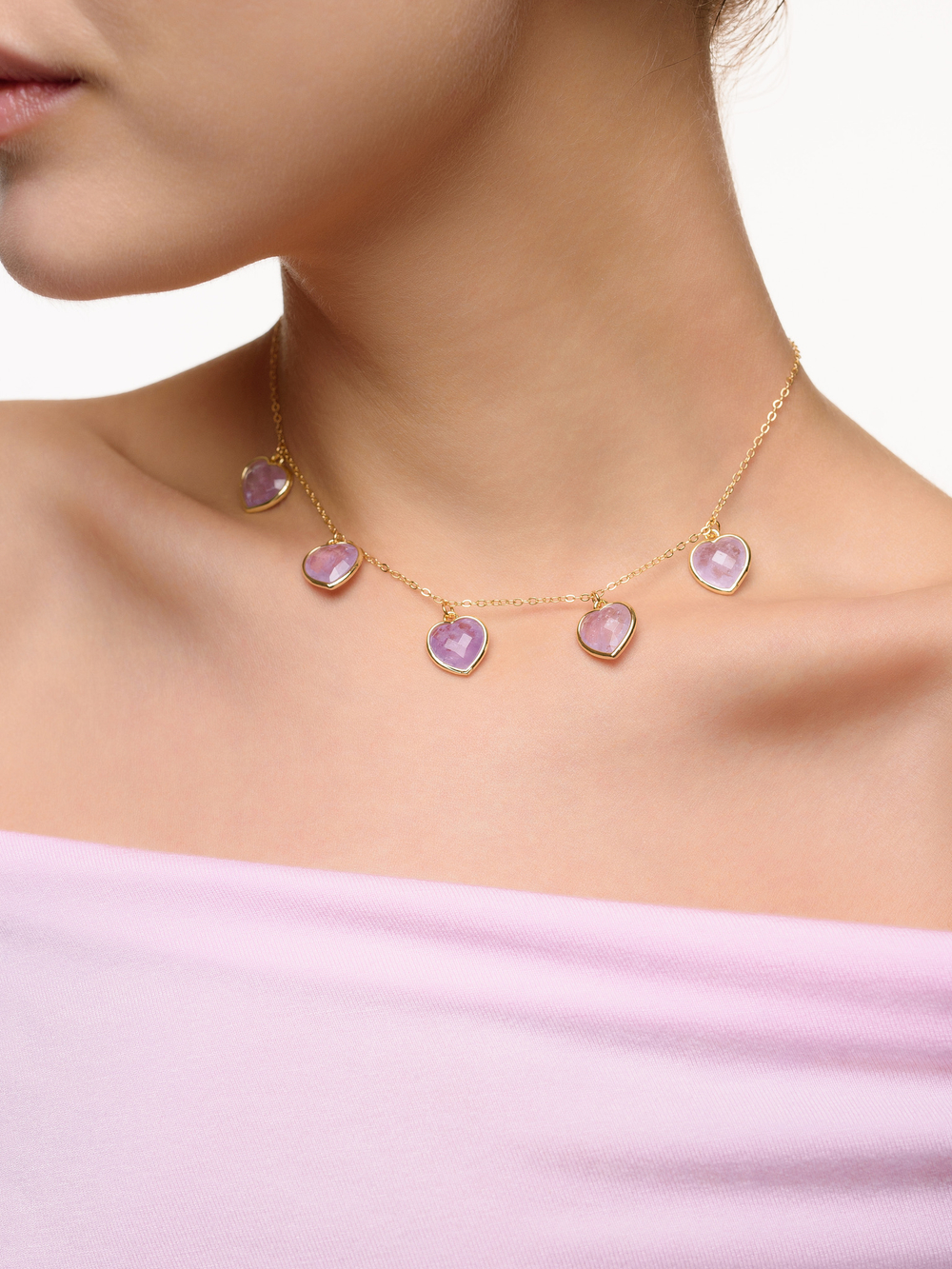 Чокер "Amour" с аметистом Gold