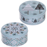 Банка жестяная «Снежинка» 800мл 13,6*7,3см