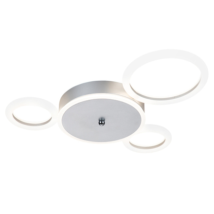 Светодиодный светильник 40Вт, 3200Лм, 3000К-6000К,Ra>80, ИК-пульт, плавная регулировка мощности, изменение цветовой температуры, ночник, металл/акрил, серебро