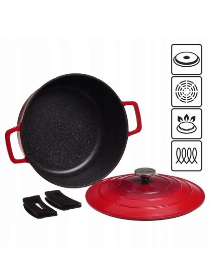 Кастрюля 4,5 л. Kamille KM 4466 серия DUBLIN из литого алюминия с антипригарным покрытием с крышкой