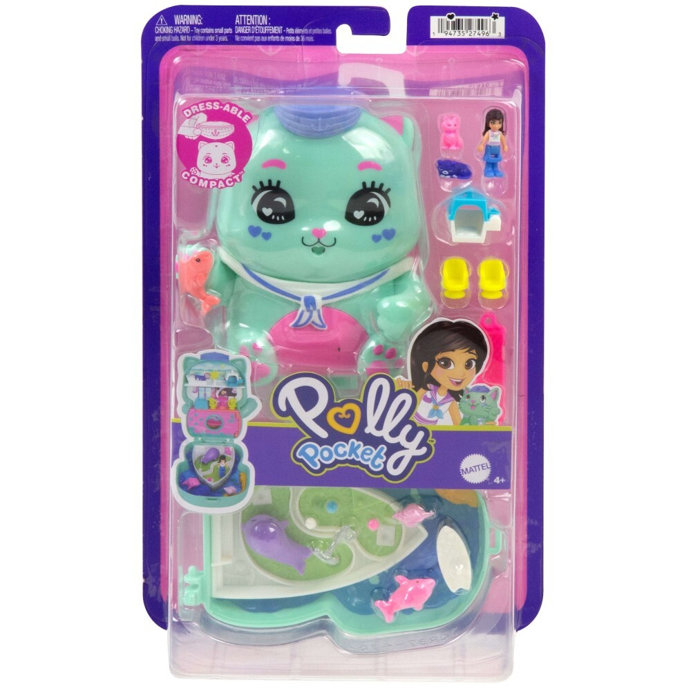 Polly Pocket - Кошачий круиз Компактный набор + кукла + аксессуары JCR37