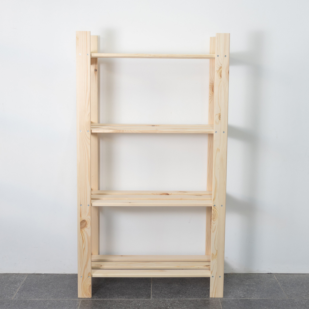 Стеллаж напольный деревянный Альберт 116 см для игрушек, книг, деревянный на балкон, для рассады