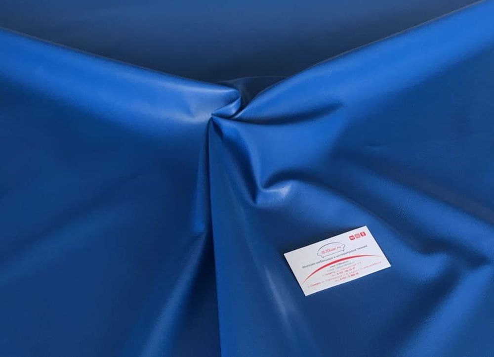 Искусственная кожа синяя 138