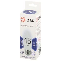 Лампа светодиодная ЭРА STD LED B35-15W-860-E27 E27 15 Вт свеча холодный свет | Лампы cветодиодные Свеча (B/C)