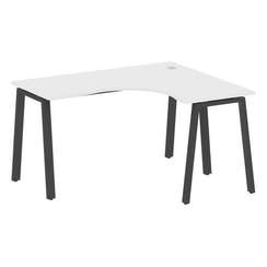 Metal System Стол криволинейный правый на А-образном м/к БА.СА-3 (R) Белый/Металл Антрацит 1400*1200