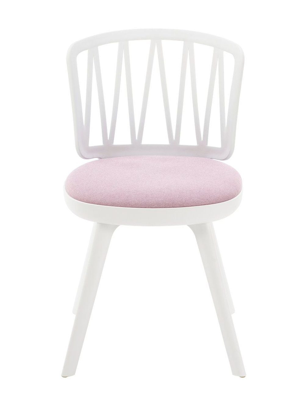 Стул пластиковый LA ALTA VIOLA белый с розовой подушкой