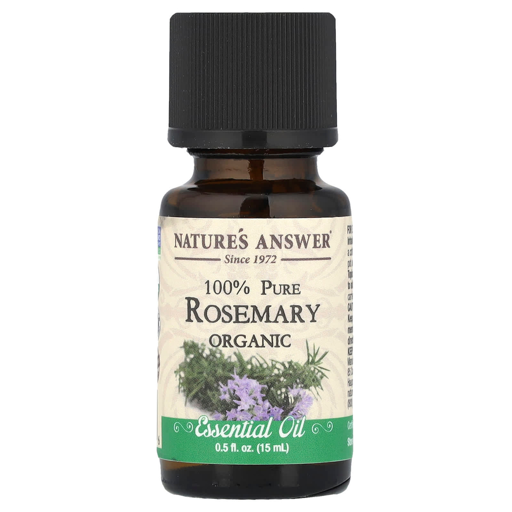 Nature's Answer, Органические эфирные масла, масло розмарина, 0,5 жидких унций (15 мл)