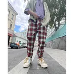 Брюки клетчатые БИЧ бело-красные