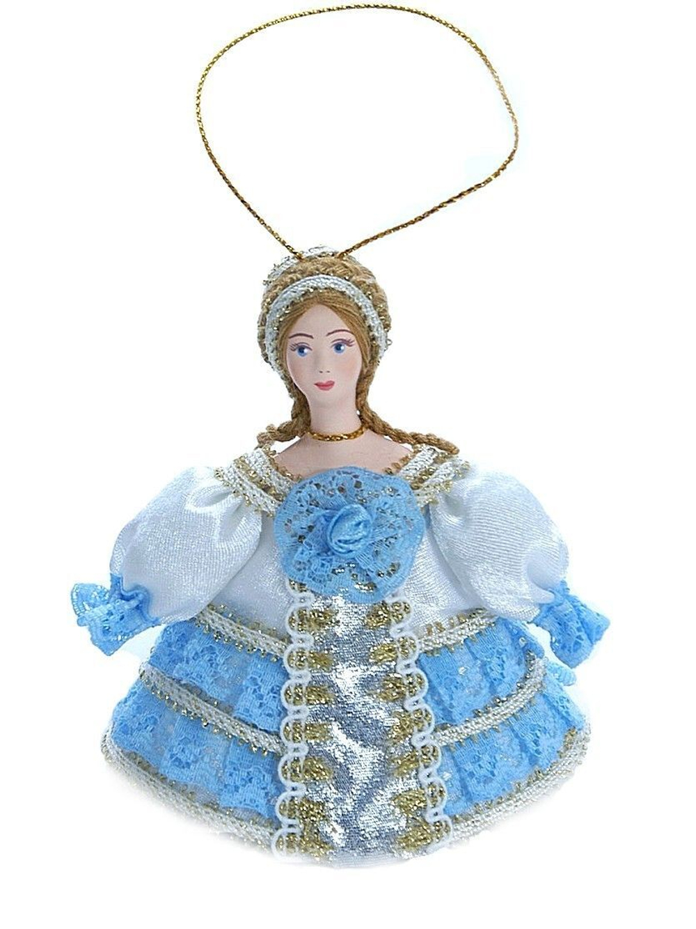 Фарфоровая кукла-подвеска Дама. Сувенир ручной работы