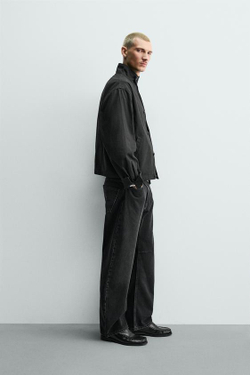 ZARA ДЖИНСЫ RELAXED BARREL FIT, УГОЛЬНЫЙ