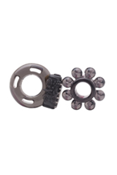Набор из двух пепельных эрекционных колец Optimus (Цвет: серый)