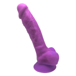 Фиолетовый фаллоимитатор 17,6см на присоске с мошенкой SilexD Premium Silicone Dildo Model 1