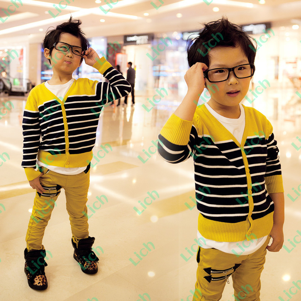 Кардиган детский в контрастные полоски