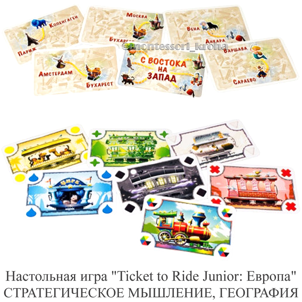 Настольная игра «Ticket to Ride Junior: Европа» СТРАТЕГИЧЕСКОЕ МЫШЛЕНИЕ, ГЕОГРАФИЯ