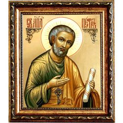 Петр первоверховный апостол. Икона на холсте.