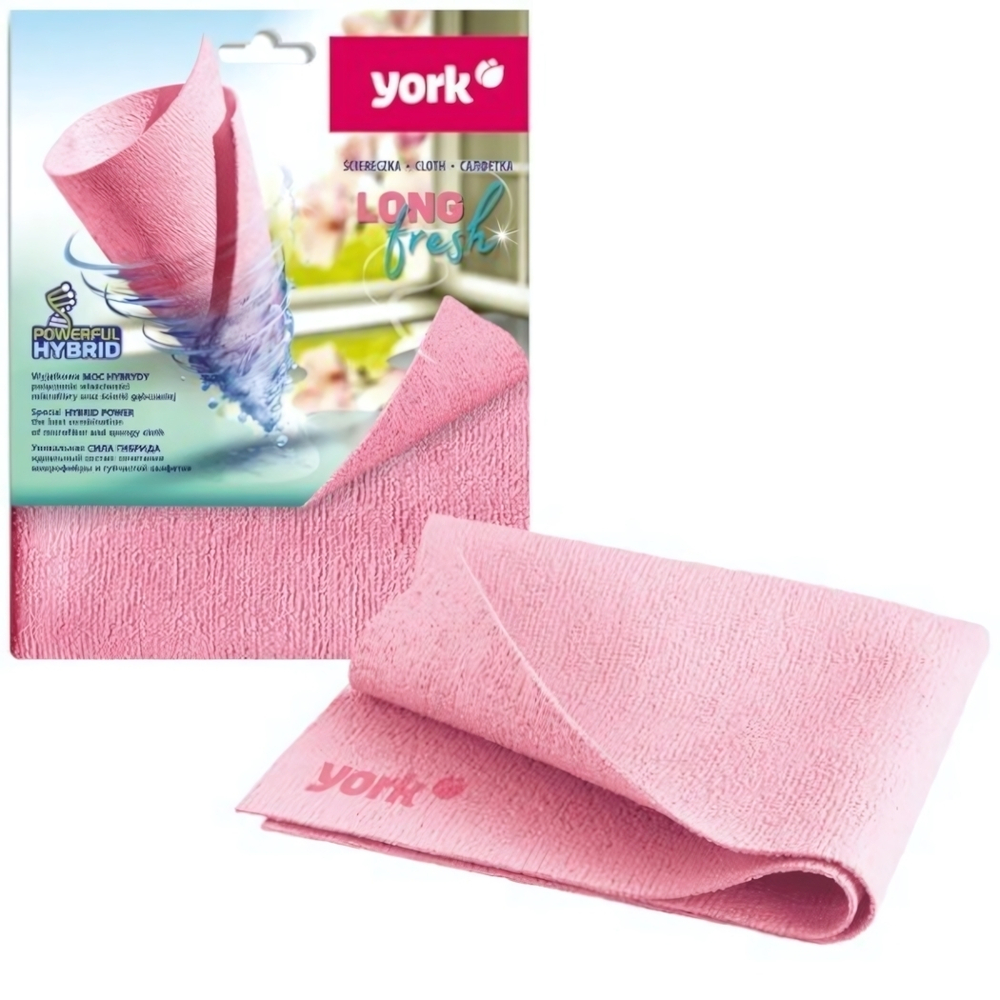 Салфетка из микрофибры ЛонгФреш (сочетание свойств микрофибры и губчатой салфетки) (30х35 см) YORK