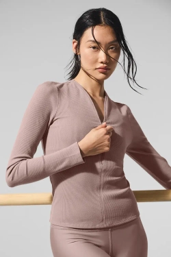 Alo yoga Лонгслив с длинными рукавами, серо-коричневый