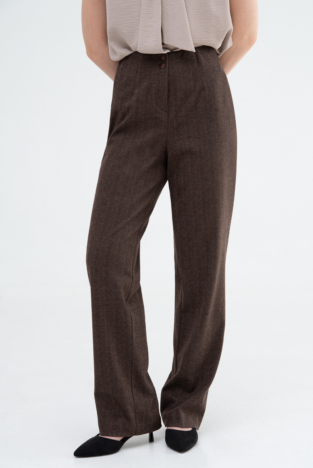 Брюки женские 04Л, коричневый #522Кор0204Л
