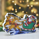 Фигура светодиодная "Дед Мороз в санях" 15*26см, 1 режим, батарейки 3ААА