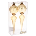 Елочные украшения «Изящный блеск» 5.3*5.3*19 см (набор 2 шт), Золотой