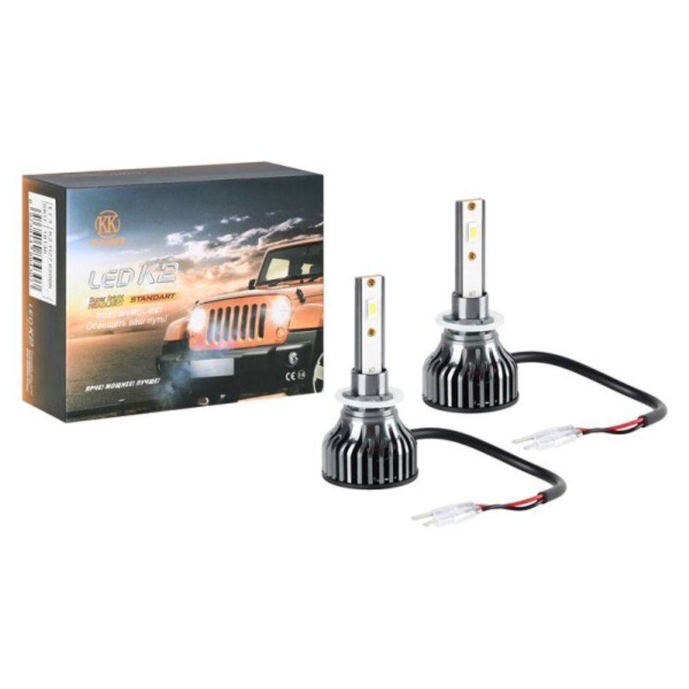 Лампа H27 12V LED 60W/3000LM 6500K 2 шт (со встр. вентилятором) (КurumaKit)